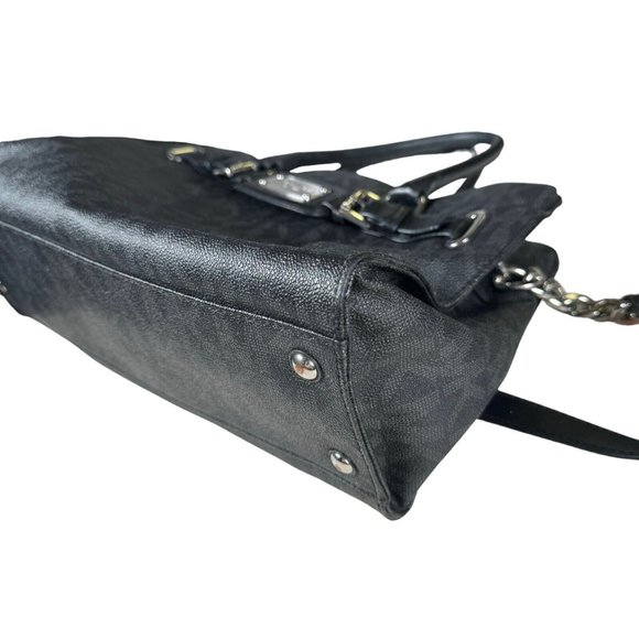 Michael Kors Black Gray MK Logo Hamilton Signature Tote Handbag Purse Authentic - Picture 7 of 16